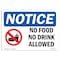 Signmission OSHA Notice, 5" Height, NOTICE No Food No Drink Allowed Sign, 7" X 5", Landscape OS-NS-D-57-L-16123 - alternate 1